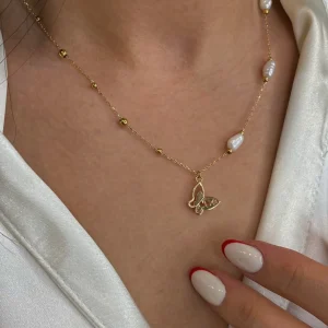 گردنبند مروارید پروانه